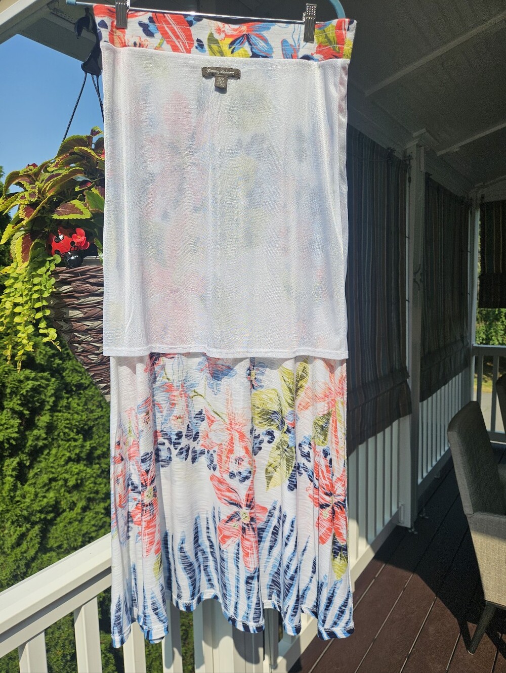 Tommy Bahama Floral Print Maxi Skirt with Drawstring Waist - White Multi 40in - Picture 6 of 8